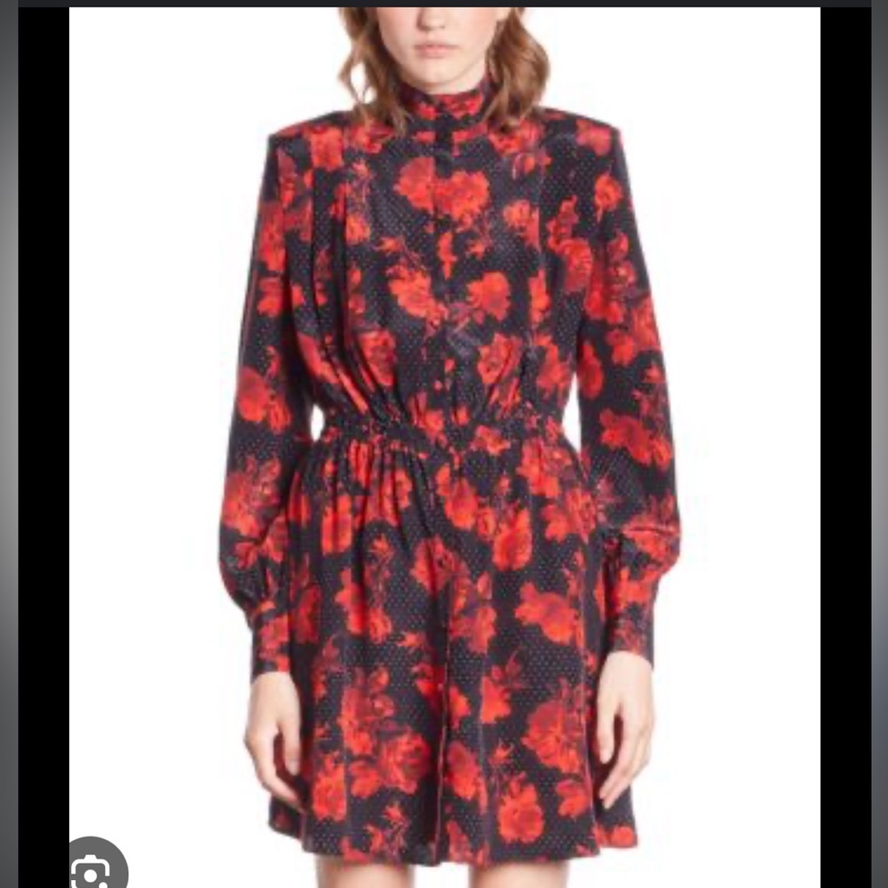 Dots and Roses Dress keeples mini silk dress